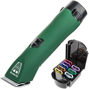 Masterclip Ultimate Cordless Dog Clippers – Rechargeable Professional Grooming Set with 1 x Premium A5 10 Blade & 9 Pack Metal Comb Guides (3mm to 32mm) - Suitable for All Breeds