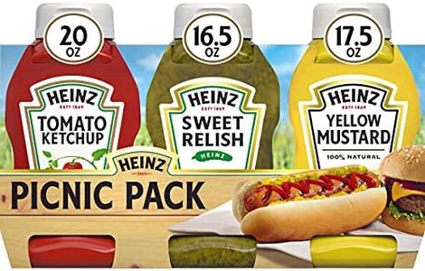 Heinz Tomato Ketchup, Sweet Relish & 100% Natural Yellow Mustard Picnic Variety Pack (12 ct Pack, 4 Packs of 3 Bottles)