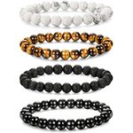 Young & Forever Gift Set of 4 Semi Precious Stone Bracelet for Men and Women