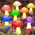 Homeleo 8-Pack Newest Cracked Mushrooms for Garden Decor, Solar Mushroom Lights Outdoor, Super Cute Whimsical Garden Art for Yard Decor Gnome Flowerbed Housewarming Decor(Multicolored)