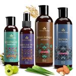 Avimee Herbal Keshpallav Hair Oil (100 ml) & Hairtone PV 1 Scalp Spray (100 ml) & Shakuntala Hair Shampoo (200 ml) & Radha hair Conditioner (200 ml) Combo Pack | Super Saver Pack