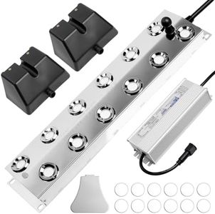 chufa Upgrade 12-Head Ultrasonic Mist Maker Fogger 400W, 9000ml/h Humidifier with Float & Water Shortage Protection, 110V Stainless Steel Waterproof Mister for Garden, Pond, Fountain, Christmas Use