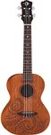 Luna Tattoo Mahogany Tenor Ukulele with Gig Bag, Satin Natural