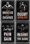 Premium Motivational Gym Posters Set x4 11x17" - Inspirational Wall Art for Home Gym Decor - Workout Posters - Gym Wall Art - Gym Motivational Posters - Fitness Posters for Home Workout Room