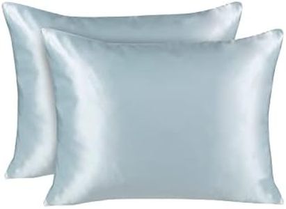 ShopBedding Luxury Satin Pillowcase for Hair – King Satin Pillowcase with Zipper, Baby Blue (Pillowcase Set of 2) – Blissford