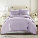 HC COLLECTION Duvet Cover - Lavender Queen Size Duvet Cover - 3 Piece Soft Breathable Microfiber Duvet Cover Set with Zipper Closure & 2 Pillow Shams