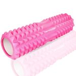 Strauss Grid Foam Roller | Eco-Friendly Spikes Foam Roller | Premium Eva Foam | Light Weight & Travel-Friendly Foam Roller for Relieve Muscle Tightness, Soreness & Inflammation,45 CM (Pink)