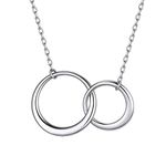 ChicSilver Mother Necklace - Sterling Silver Two Interlocking Infinity Double Circles Pendant Necklace for Women, Friendship Necklace Gift for Best Friend Sister