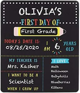 Kate & Milo First and Last Day of School Reversible Chalkboard, Reusable Photo Sharing Prop with Included Chalk, Back to School Pictures, Double Sided Photo Board for Kids, Girls, and Boys 12 x 14