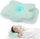 Cervical Neck Pillow Memory Foam Contour Pillows for Neck and Shoulder Pain, Ergonomic Orthopedic Sleeping Support Pillow for Side Sleepers, Back and Stomach Sleepers (Green)