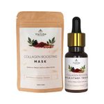 The Tribe Concepts Collagen Boosting Face Mask Kit with Indian Ginseng and Shilajitadi Thailam Oil 100% Chemical Free & Natural - 52 gm (Tin Packaging)