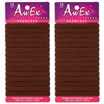 AwEx Seamless Brown/Chocolate Ponytail Holders,Rose Gold,30 PCS,Medium Thickness and Large Loop,Soft Hairbands,No Metal Hair ties,No Pull Hair Bobbles