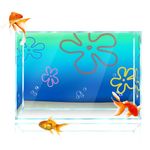 sb little Cartoon Underwater Aquarium Backdrop Sticker BOB 12''x16'' (31x41cm), Fish Tank Background Decor HD Printing Simple Wallpaper PVC Poster (B)