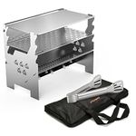 only fire Detachable Portable Charcoal Wood Grill Camping Grill for Picnic, Hiking, Backyard Cooking - with Handbag