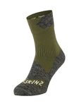 SEALSKINZ Bircham Unisex Waterproof All Weather Ankle Length Sock, Olive, L