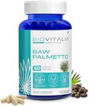 BIOVITALIA ORGANICS Saw Palmetto Capsules Natural Serenoa Repens Extract Support Prostate Health & Help Urinary Tract Function - 60 Vegan Capsules - Dietary Supplement