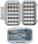 BRAIRIA Summer Fly Fishing Gift Sets: Hand-Tied Flies for Trout & Bass (Nymphs, Dry, Streamers) + Waterproof Box & Dual-Metal Case | Beginner to Expert (48PCS)