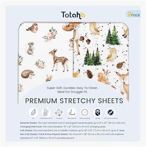 TotAha Changing Pad Cover, Buttery Soft Diaper Changing Pad Covers for Girls Boys, Super Stretchy Jersey Knit Changing Table Covers, 5'' Deep Pocket, 2 Pack