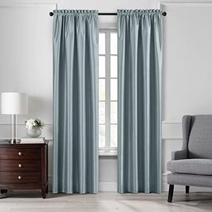 Elrene Home Fashions Colette Faux Silk Blackout Window Curtain Panel, 52" x 84" (1, Mineral