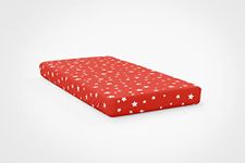 Happy Linen Company Girls Boys Kids Stars Red Toddler Cot Bed Fitted Sheet