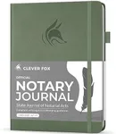 Clever Fox Notary Journal – Notary Public Journal of Notarial Acts – Hardcover Notary Log Book – Notary Supplies – 612 Record Entries, Numbered Pages, Hardcover, 8.5x11″ (Cypress)