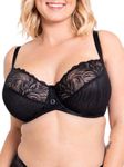 Curvy Kate Womens Lace Daze Balcony Balconette Bra, Black, 32FF UK