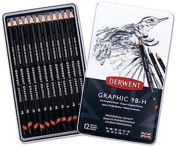 Derwent Graphic Soft Graphite Drawing Pencils, Ideal For Illustrating & Shading, Set Of 12, Professional Quality, 34215