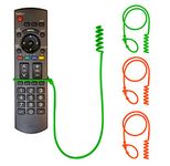 Remote Pigtail | Never Misplace Your Remote Again | Remote Tether | Lost Remote Solution | Fits Apple, Samsung, Sony, LG, Dyson and Other remotes | Silicone | 4-Pack (2 Green & 2 Orange)