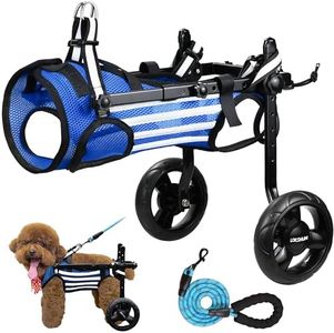 Lokshun Dog Wheelchair for Back Legs Small Wheelchair for Dogs with Disabled Hind Legs Walking Adjustable Dog Carts with Wheels - Small