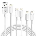 【iphone MFi Certified】iphone USB A to Lightning Cable Fast Charging Cable 5Pack(3/3/6/6/10ft) USB-A iPhone 13 Fast Charger Cord for iPhone 14/13 mini/13/12/11 Pro MAX/XR/XS/8/7/Plus/6S/SE/iPad - White