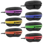 InnoLife Zipper Shell Sunglasses Case 7pcs in Mixed Colors wth. Belt Loop and Clip