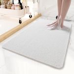 Non-Slip Shower Mat for Textured Surfaces | Comfortable, Phthalate-Free Bath Mat (White, 16 * 24 inch)