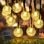 STANBOW Solar Lights Outdoor Garden, 9M/30FT 60 LED Solar String Lights Waterproof, Crystal Ball Lights with 8 Modes, Solar Fairy Lights Decorative for Home, Yard, Patio, Party, Wedding, Warm White