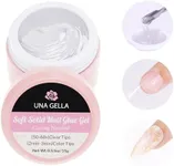 UNA GELLA Solid Nail Glue, Strong Adhesive Solid Nail Glue Gel for Press On Nails Tips 15g - Hard Gel x Nail Extension Glue for Clear Acrylic Fake Nails Home Salon, U V Curing Needed