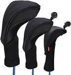 LONGCHAO Black Golf Head Covers Dri