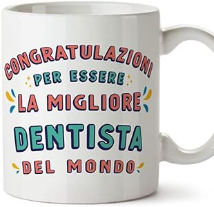 Mugffins Tazza in ceramica per DENTISTA donna 11 oz / 350 ml - In italiano - Congratulazioni per essere il miglior - Idea regalo per compleanno, anniversario, natale, laurea
