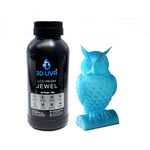 3D UVR Photopolymer Resin for 3D Printing, 405nm, UV-Curing Resin with High Precision and Quick Curing & Excellent Fluidity for LCD 3D Print [ Jewel, Light Blue (HR), 500 GM ]