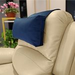 AmazeCov Adjustable Headrest Pillow for Recliners and Armchairs - Non-Slip Velvet Cushion for Neck Support and Pain Relief (Navy)