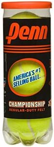 Penn Championship- Regular Duty Felt Pressurized Tennis Balls - 1 Can, 3 Balls