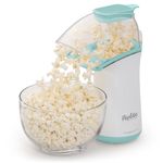 Presto 04869 PopLite Hot Air Popper - Built-In Measuring Cup + Melts Butter, Easy to Clean, Built-In Cord Wrap, 18 Cups, Aqua/White