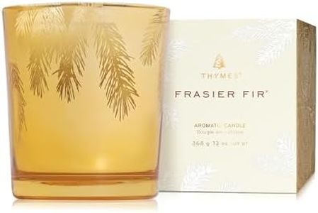 Thymes Frasier - Candela profumata con abete dorato – Candela profumata con aroma di abete siberiano, legno di cedro e sandalo – Fragranza per la casa di lusso (370 ml)