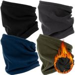 Zollen 4/3/1 Pack Fleece Winter Neck Gaiter Windproof Bandana Adjustable Face Covering Scarf for Men and Women