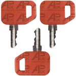 APUK 3x Ignition Key Replacement for John Deere Commercial Dozer Backhoe Loader Gator Skid Steer