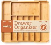 SMIRLY Bamboo Kitchen Drawer Organi