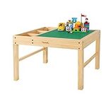 Papablic 2 in 1 Kids Activity Table Compatible with Lego Building Block with Large Storage for Older Kids Boys Girls