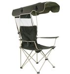 GARILDLVE Folding Camping Chair with Canopy Chair for Outdoors Sports with Retractable UPF 50+ Canopy Shade and Cup Holder for Camping, Beach, Tailgates and Fishing Support 330 LBS