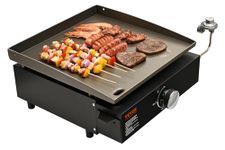 VEVOR Commercial Griddle, 16.9" Heavy Duty Manual Flat Top Griddle, Countertop Grill with Non-Stick Cooking Plate, Steel Griddle, 1-Burners Restaurant Portable Grill - 22,000 BTU