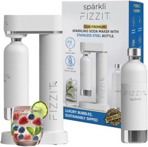 Fizzit Spärklï Carbonated Water Soda Maker with Stainless Steel Bottle Included,Dishwasher Safe (Spärklï-White)