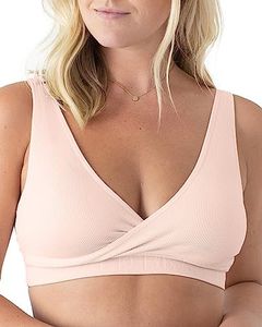 Kindred Bravely Sublime Adjustable Crossover Nursing Bra for Breastfeeding | Wireless Maternity (Soft Pink, Small)