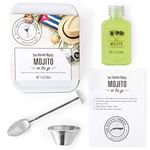 Thoughtfully Cocktails, Cocktail Mixer Travel Tin Gift Set, Includes Mojito Cocktail Mixer, Jigger, Bar Spoon and Recipe Card (Contains NO Alcohol)